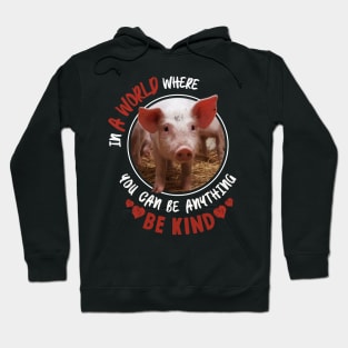 In A World Where You Can Be Anything Be Kind - Cute Pig Hoodie